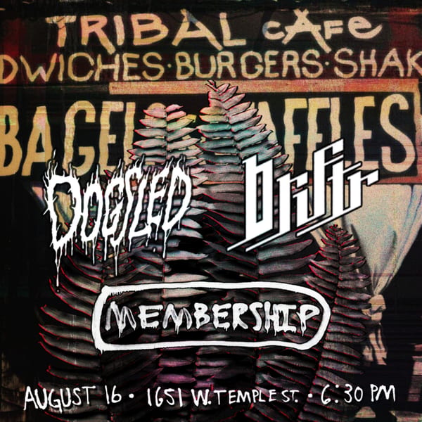 A grunge-style poster for Tribal Cafe, advertising sandwiches, burgers, shakes, bagels, and waffles.